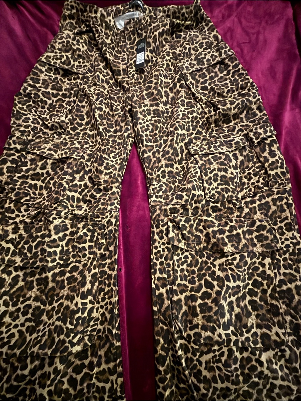 Fashion Nova Wide Leg Leopard Print Pants - Brown/Black - Picture 4 of 8